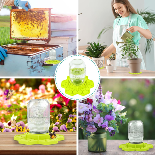 2 Pack Bee Feeder for Mason Jar, Silicone Bee Watering Station, Compatible with - Picture 6 of 7