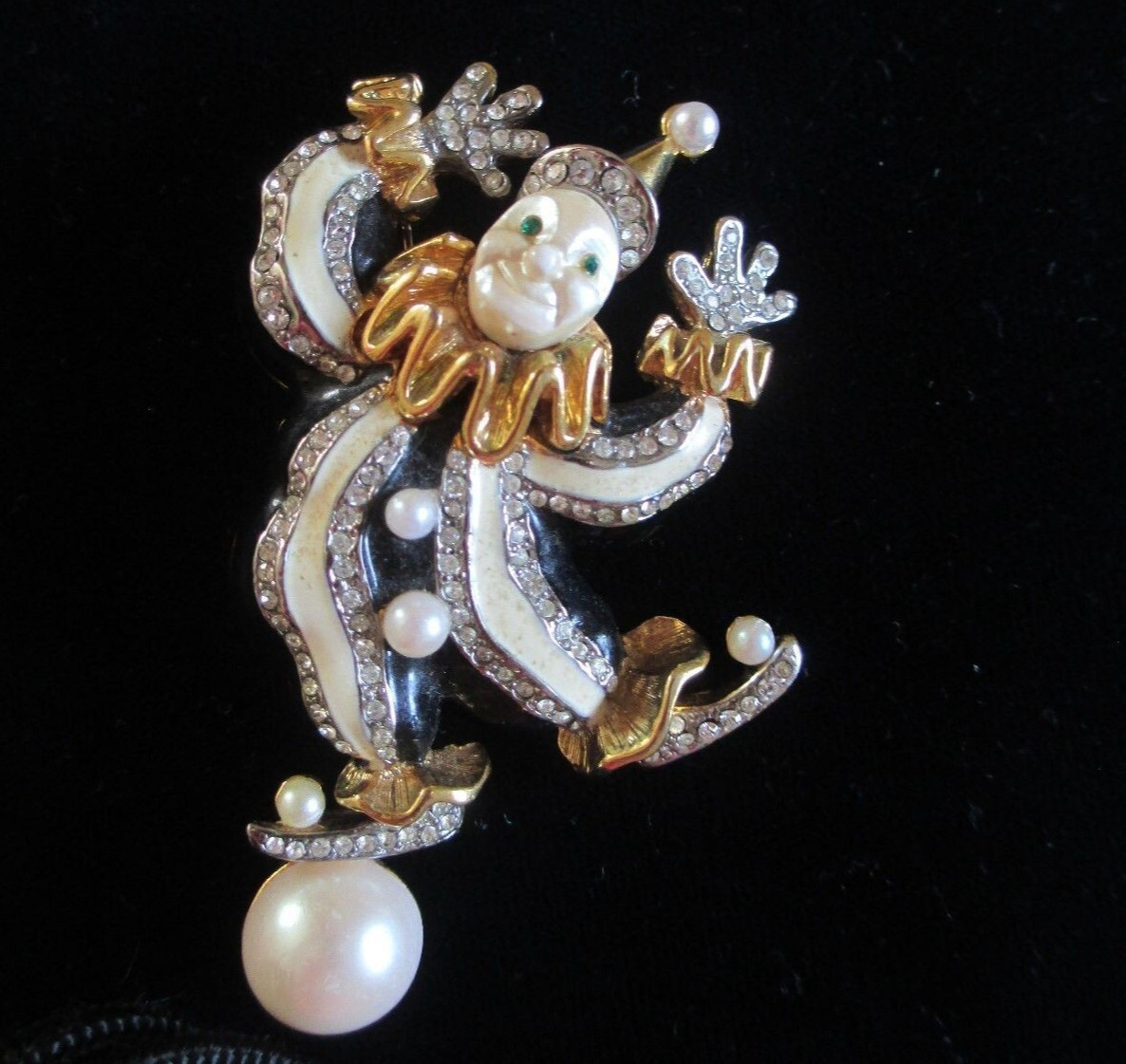 KJL KENNETH J. LANE Enamel Jeweled Balancing Clow… - image 2