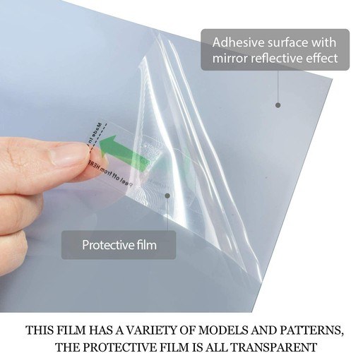 Silver Mirror Reflective Sun Blocking Easy Removable Daytime Privacy Protection - Picture 3 of 14