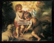 Antigua 1995 - Christmas, Art - Souvenir Stamp Sheet - Scott #1956 - MNH