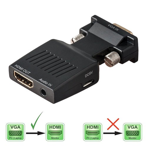 VGA To HDMI-compatible Adapter HD 1080P Audio Video Converter Laptop PC To TV - Picture 6 of 7