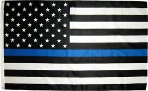Details about   Thin Blue Line American Flag 3x5 ft US Black & White Police Policemen Support