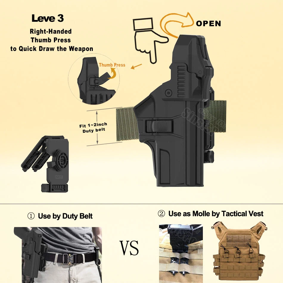 Funda SP2022 Police Duty Fit Sig Sauer SP2022 9mm .40 SP 2022 Nivel 3 Foto 3 de 4