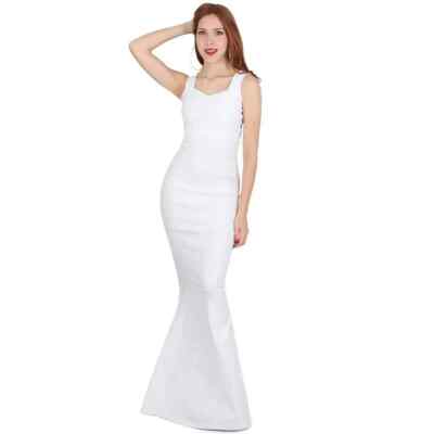 Dress the Population Sleeveless Raven Sequin Gown Dress White Women's Size  M NWT | eBay