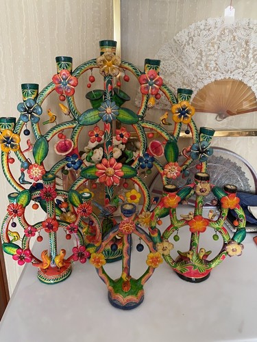 candelabro Porta Candele messicano vintage l’albero della vita Mex 56 Cm - Imagen 6 de 7