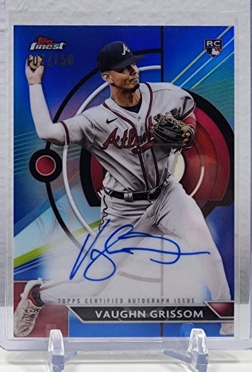 🔥 2023 Topps Finest Vaughn Grissom True Blue Refractor Auto #d /150 Braves