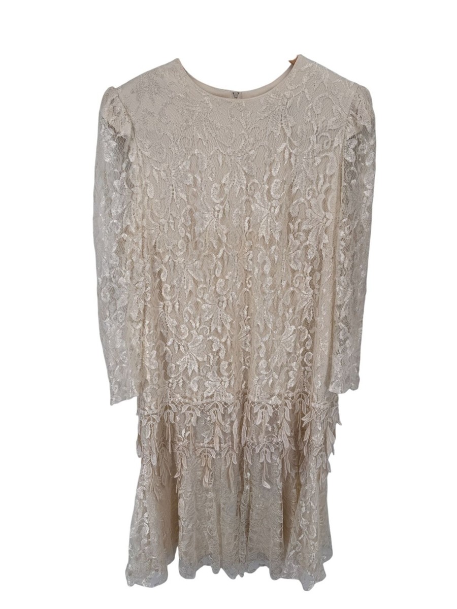 chinese dress ladies Zapaka Woman Beige Mother of Bride Dress A Line Flutter Sleeves Evening Dress with Lace Appliques, Beige / US26W main image 1