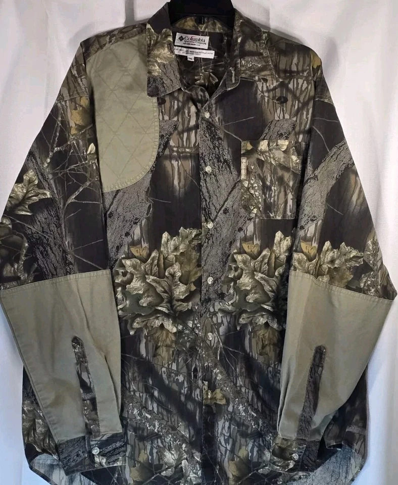 Camisa Columbia De Colección Para Hombres X-Large Camuflaje Manga Larga Caza Roble Musgo Foto 4 de 4