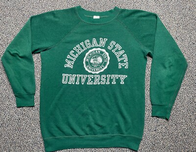 Vintage des années 80 michigan state grès sweat taille l
