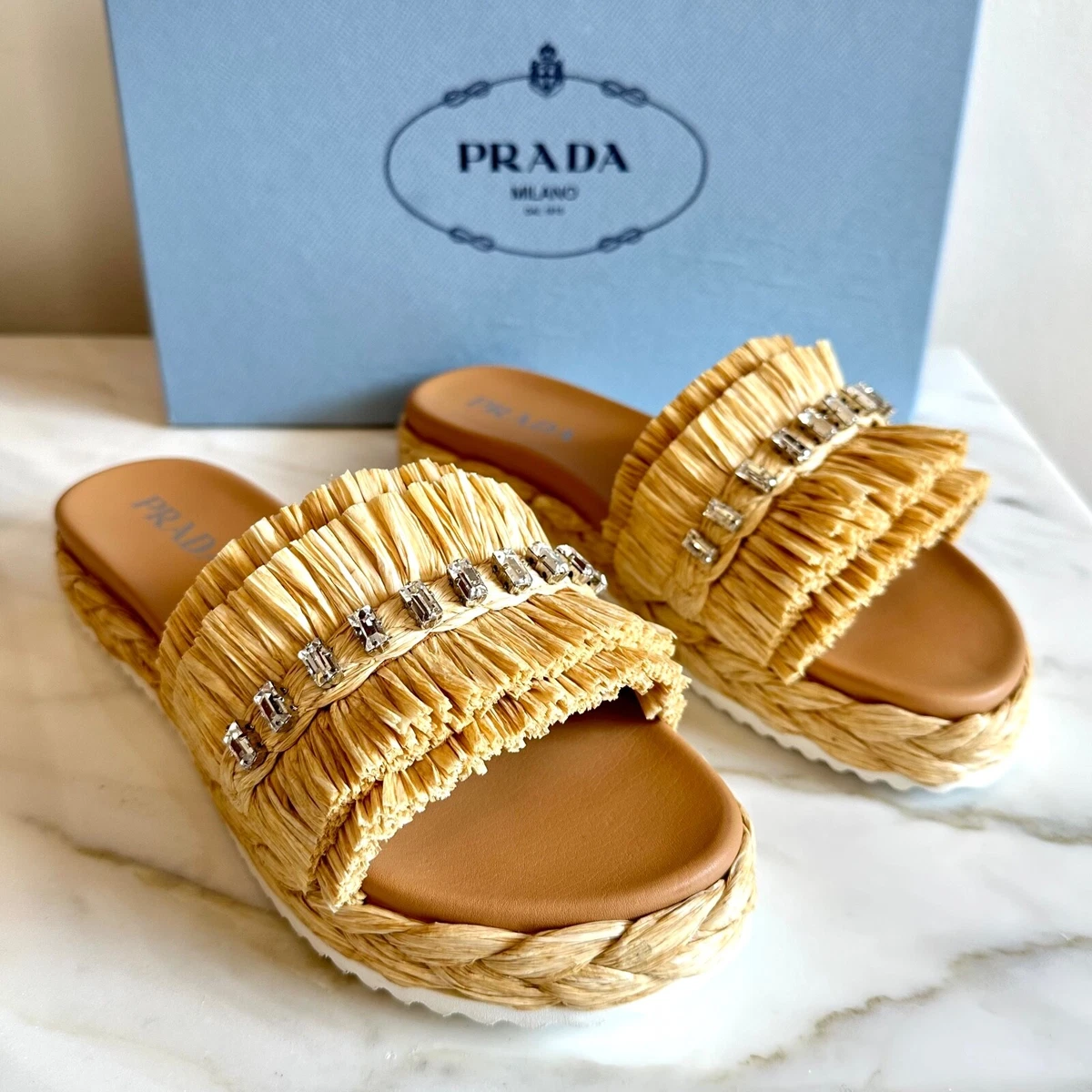 PRADA Women's Flip Flop Upper Leather Sandals Just Listed 2026