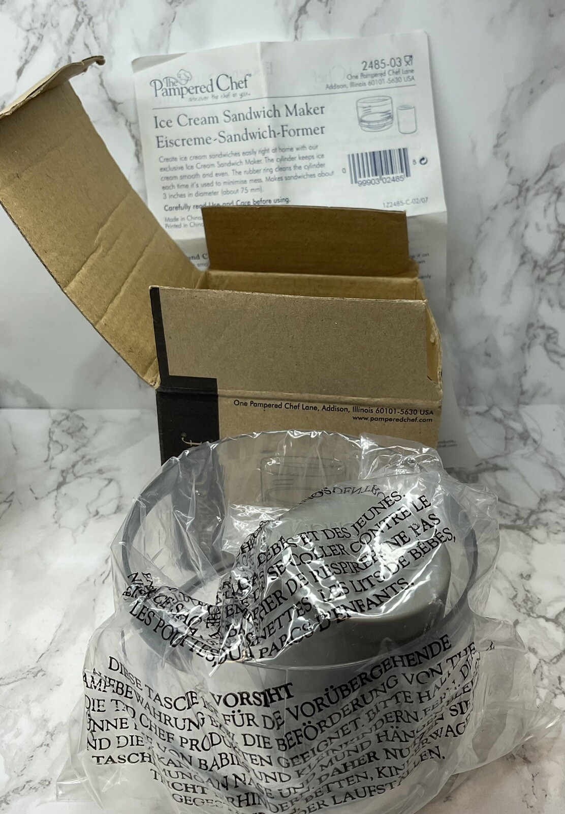 NEW IN OPENED BOX The Pampered Chef Ice Cream Sandwich Maker #24853”