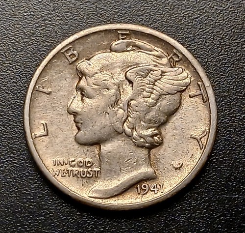 1941-S Mercury Dime Large S Mint Mark FS-511 Cherrypickers Guide Variety - Picture 7 of 7
