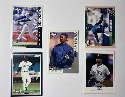 1994-1998 Score/ Pinnacle Ken Griffey Jr. baseball 5 Card Lot - Seattle Mariners