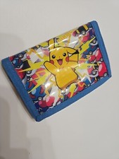 Pok mon Pikachu Blue Trifold Nylon Wallet