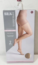 Silk Impressions Pantyhose 2 Pack Small Cocoa 20 Denier Light Support Sheer
