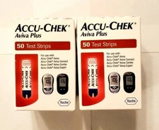Factory Sealed AccuChek Aviva Plus Diabetic Test Strips 100 ct exp 09/30/2026