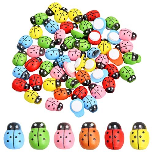 50 pezzi Coccinelle Autoadesivi Decorazione Coccinella Piccole Coccinelle (Z8j)