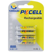 PKCELL - AAA 1200mA Rechargeable NiMH Battery - 4-Pack