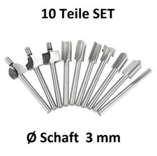 10 Holzfräse Dremel Fräsen Fräsköpfe Oberfräse SET Proxxon CNC Gravur Kunststoff