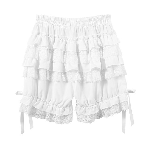 UK Womens Ruffles Bloomers Victorian Shorts Lace Trim Loose Pumpkin Shorts Pants - Picture 13 of 31