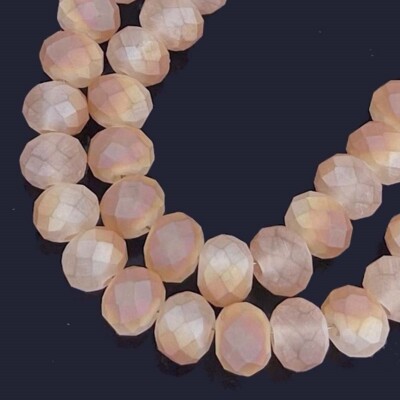 6x4mm Sunstone Glass Faceted Rondelle Beads Shimmer Apollo Champagne Pink 18''