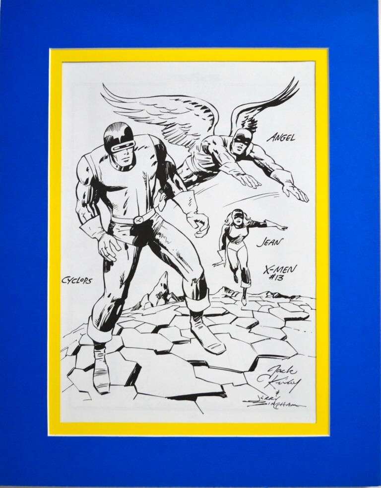 カートマーカス Markus カタログ　アートブック　1980-90希少 X-MEN - CYCLOPS JEAN GREY ANGEL Professionally Matted PRINT Marvel