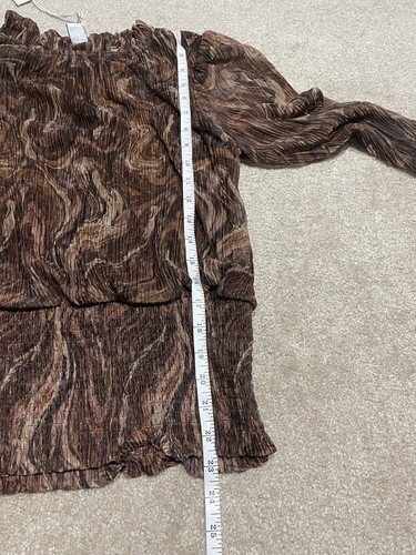 Neu mit Etikett Joie Size Large Bronze Metallic hohe Rüschenausschnittbluse mit gesmockter Taille - Bild 5 von 8