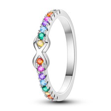 European Original 925 Sterling Silver Finger Ring Colorful AAA CZ Women Jewelry