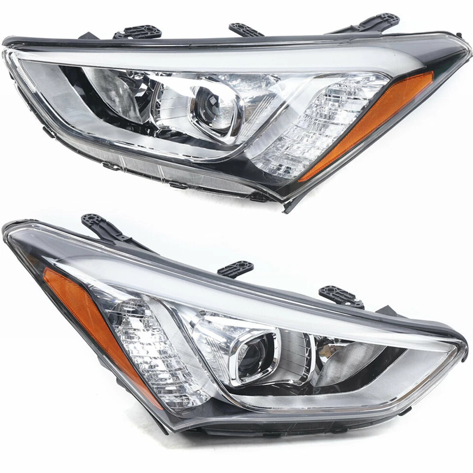 Pair Headlight For Hyundai Santa Fe 2013-2016 Driver+Passenger Side Headlamp Foto 4 de 4