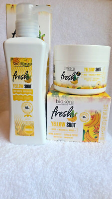 Biokera SALERM Fresh Yellow Shot Mask 8.5oz + CURLY BOOSTER 10.4 OZ
