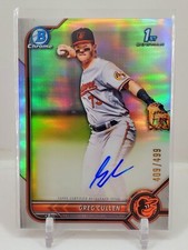 2022 Bowman Chrome 1st Greg Cullen Refractor Auto 409/499 Orioles ROOKIE RC