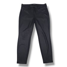 Liverpool Pants Womens 12 Petite Black Coated High Rise Leggings