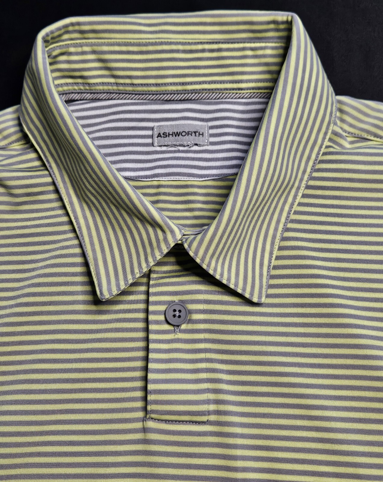 Mens Ashworth Short Sleeve Striped Golf Polo Shirt Size XL - NICE