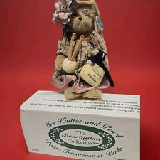 2004 KNITTER  PEARL Bearington 14" Bear Cat Knitting Is My Bag Glasses W/Box B3