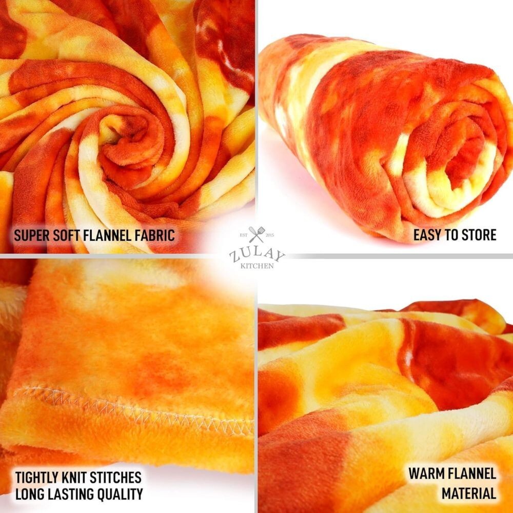 Zulay Pepperoni Pizza Blanket - Novelty Big Pizza Blanket Adult and Kids