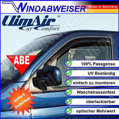 ClimAir Windabweiser schwarz Renault Kangoo KW0/1 FW0/1 Mercedes Citan - 3575D