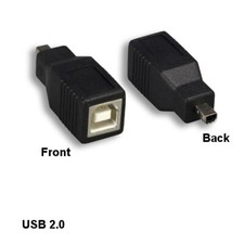KNTK USB 2.0 B Female to Mini B 4Pin Male Adapter for Camera Data PDA MP3