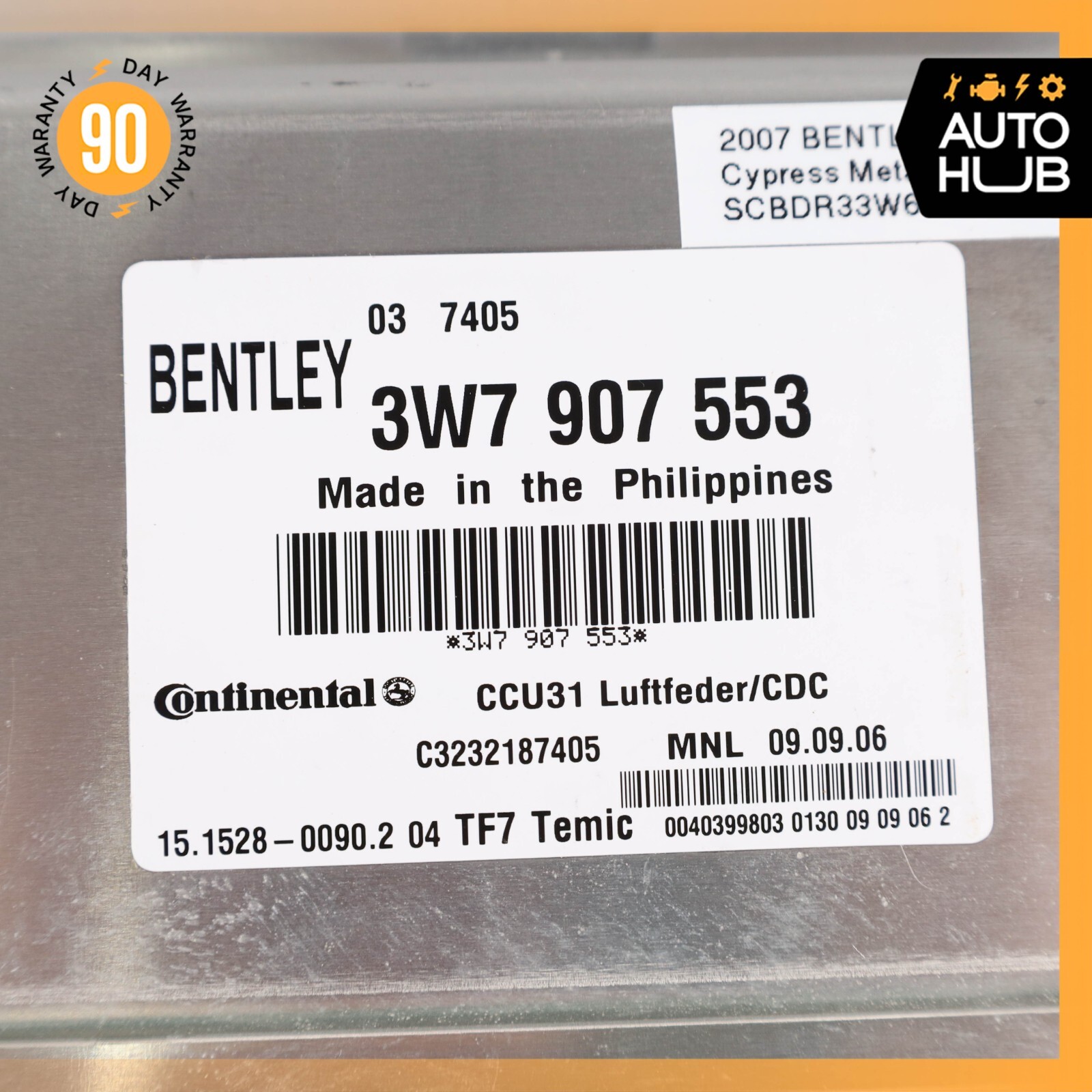 07-11 Bentley Continental GTC Convertible Air Suspension Control Module OEM