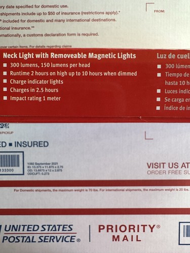 Snap-on Rechargeable Neck Light. Removable 300 Lumen Lights. Red In Color - Picture 7 of 9