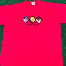 Vintage 90s Looney Tunes Cartoon Embroidered VTG Shirt Size XL Taz Tweety