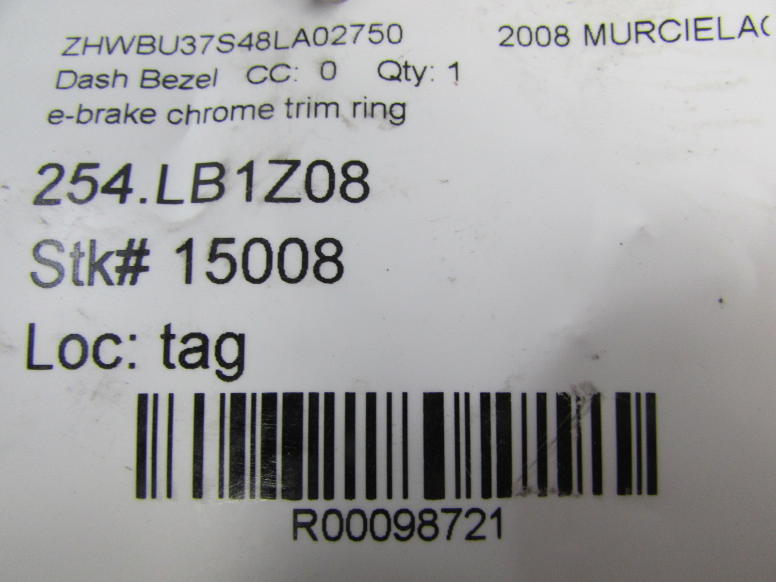 Lamborghini Murcielago, E-Brake Chrome Trim Ring, Used