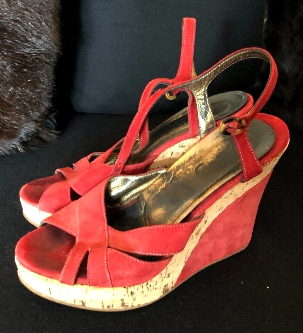 Red cork sandals new arrivals