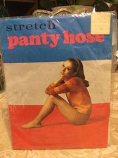 Vintage Stretch Nylon Beige nude pantyhose w/ model One Size