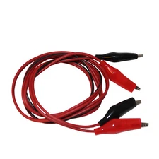 1M Double Ended Insulated Copper Alligator Clips Red Black Test Lead Set
