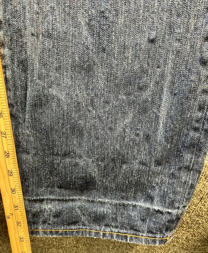 Evisu Jeans Mens 38x33 Button Fly Denim Straight Leg Paint Daicock Japan Rare - Picture 10 of 11