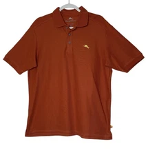 Tommy Bahama Polo Shirt Men's Medium Fall  Short Sleeve Oversized Supima Cotton