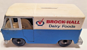 VINTAGE COMO PLASTICS BROOK-HALL DAIRY FOODS DELIVERY VAN PROMO BANK