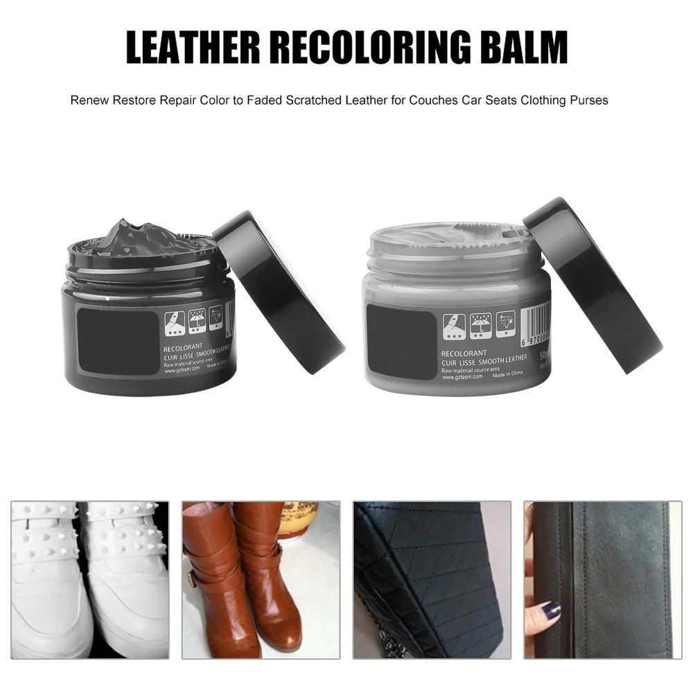 Kit Riparazione Pelle Balsamo Ricolorante Sedile Auto Divano Scarpe Graffi Colore Fix foto 3
