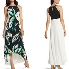 Chico's Floral High-Low Halter Maxi Dress - L(12)