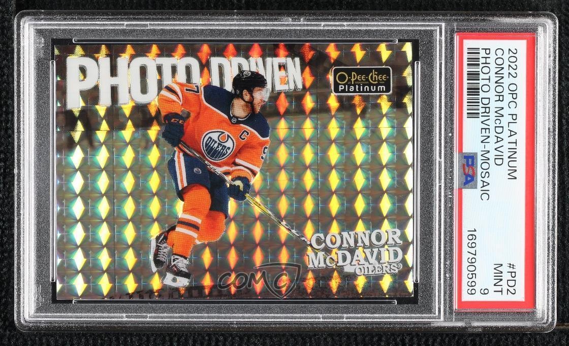 2022-23 O-Pee-Chee Platinum Photo Driven Mosaic Connor McDavid #PD-2 PSA 9 MINT view 1